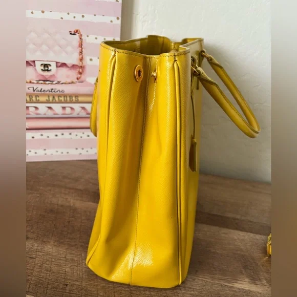 Prada Yellow Galleria Leather Tote with Strap - Picture 4 of 16
